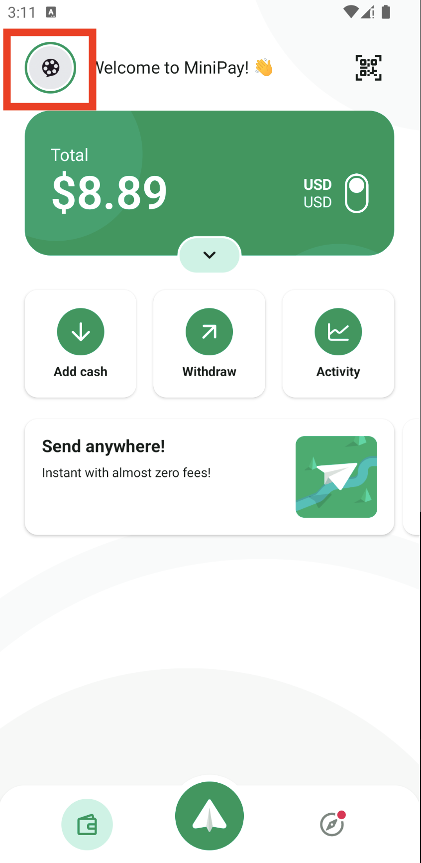 Open MiniPay dApp store
